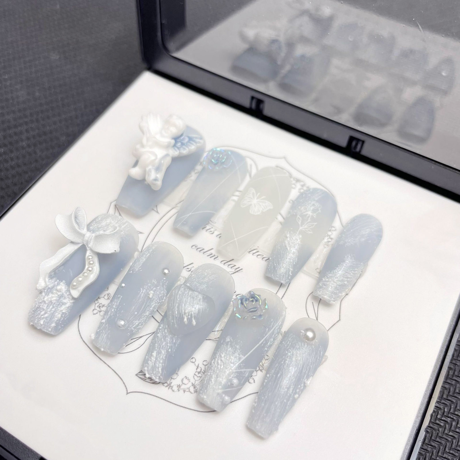 3D Plaster Angel False Nails G - огляд і ціна Pressed Flower Art