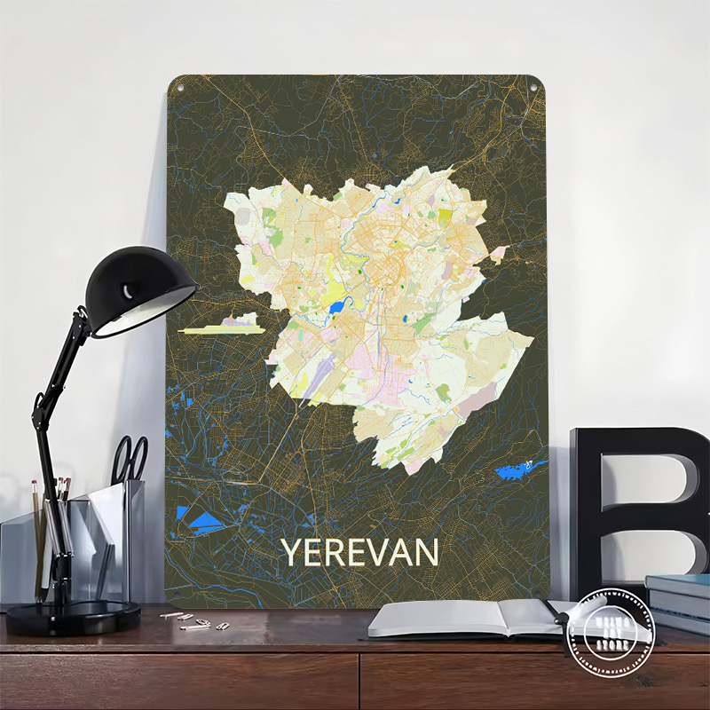 Yerevan City Map Tinplate Post - огляд і ціна Custom Map Poster