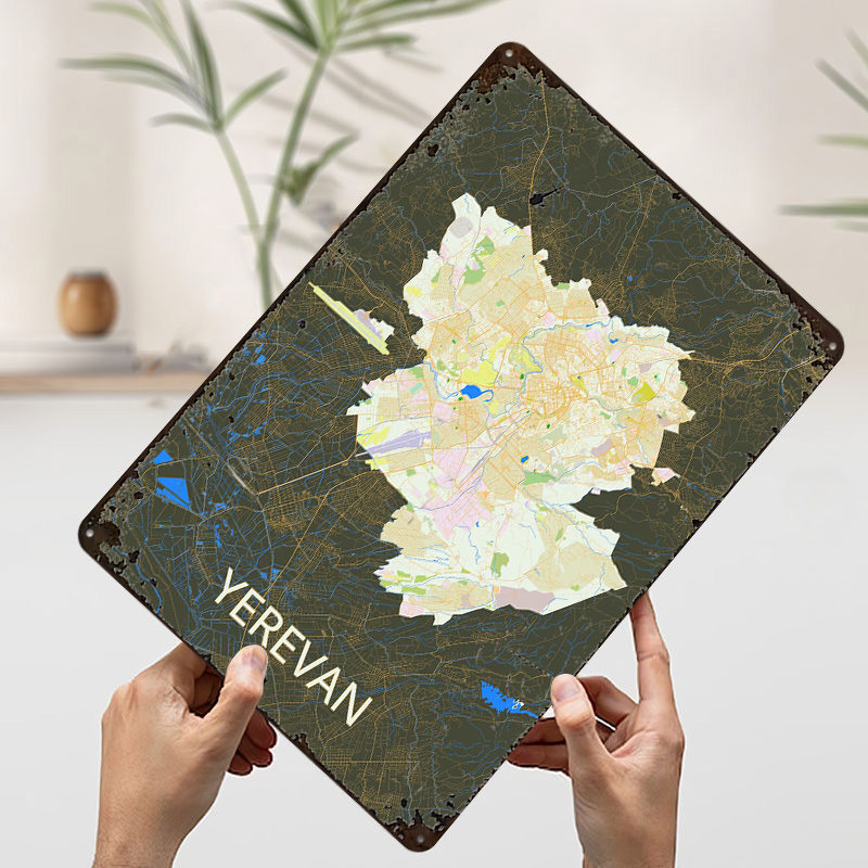 Yerevan City Map Tinplate Post - огляд і ціна Custom Map Poster