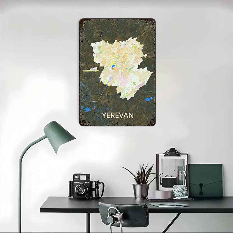 Yerevan City Map Tinplate Post - огляд і ціна Custom Map Poster