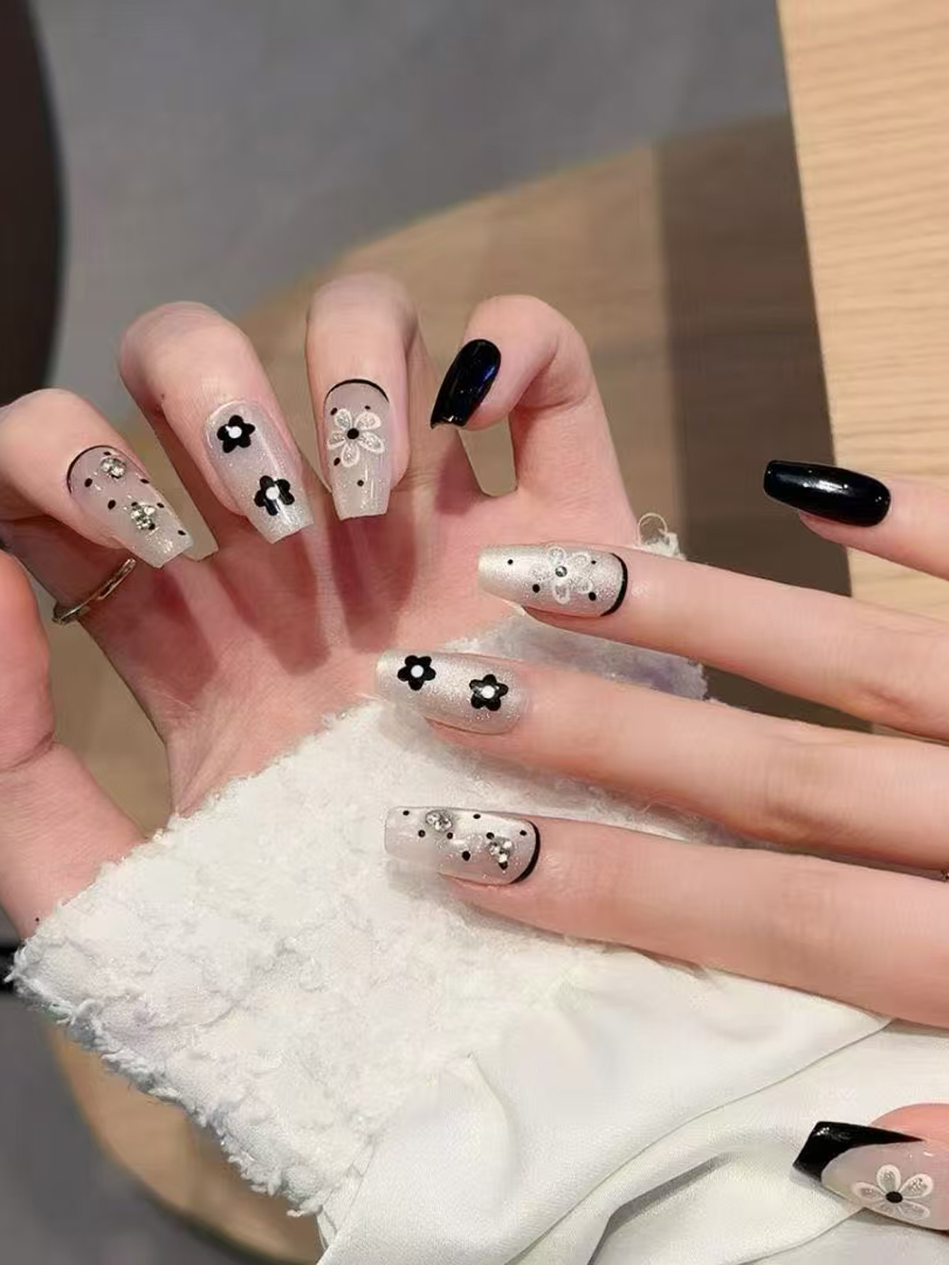 10Pcs Press on Nails Fake Nail - огляд і ціна Pressed Flower Art