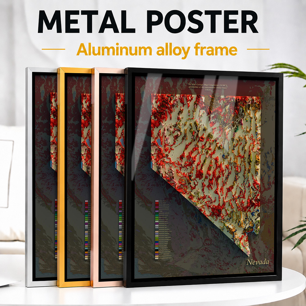 Nevada Geological Map Framed A - огляд і ціна Custom Map Poster