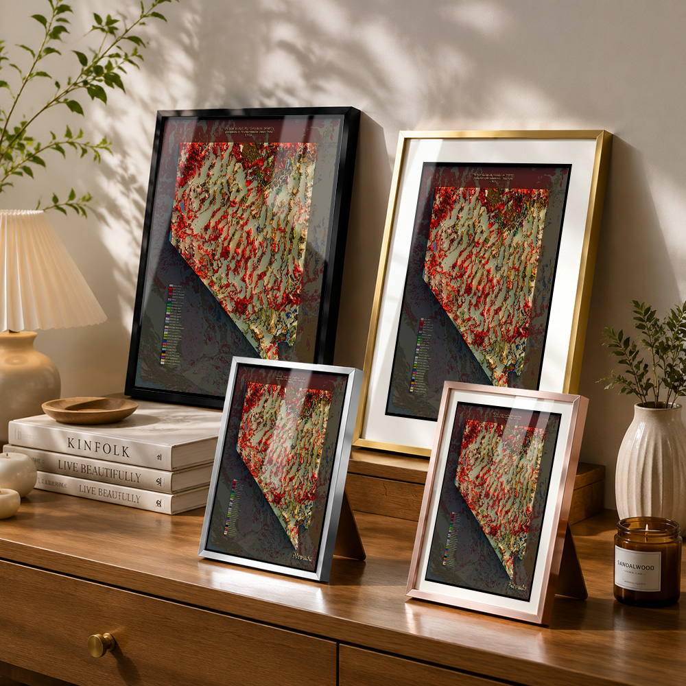 Nevada Geological Map Framed A - огляд і ціна Custom Map Poster