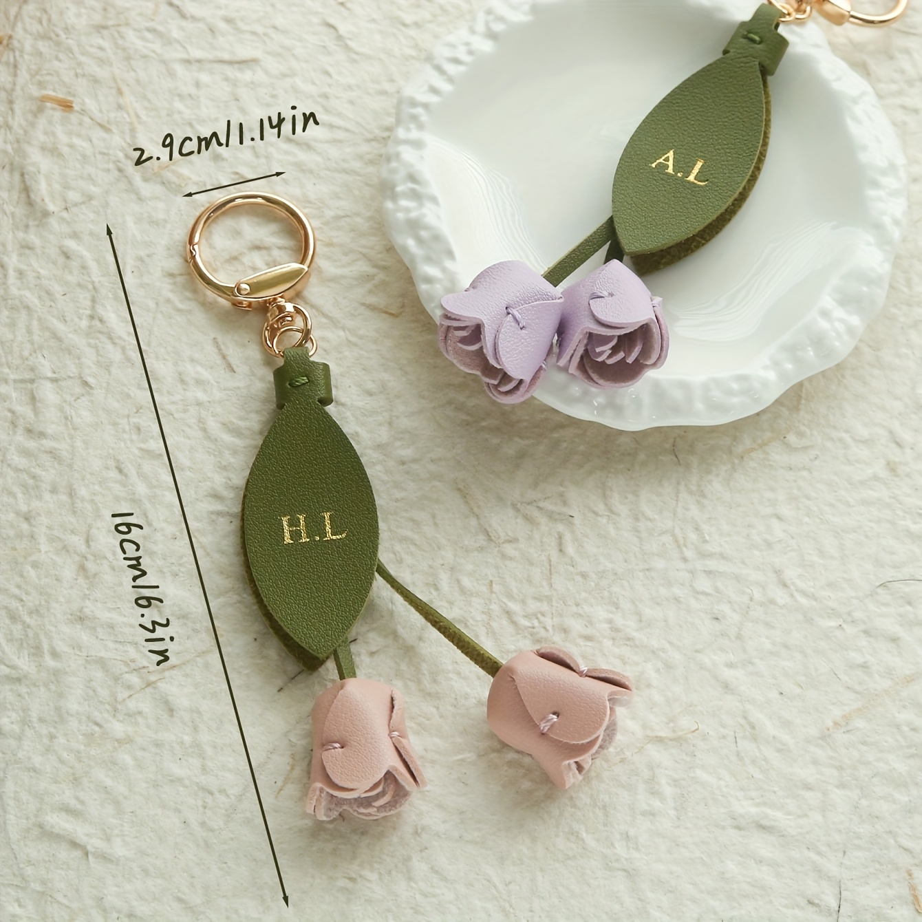 Customized Initals Leather Tul - огляд і ціна Monogram Keychain Leather