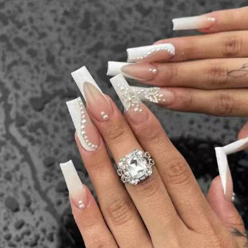 24pcs Long Ballet False Nails  - огляд і ціна Pressed Flower Art