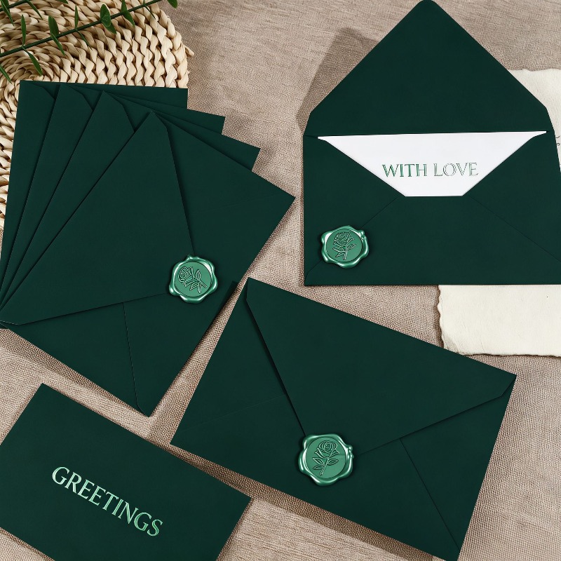 Thick‑textured Green Envelope  - огляд і ціна Wax Seal Letter Kit