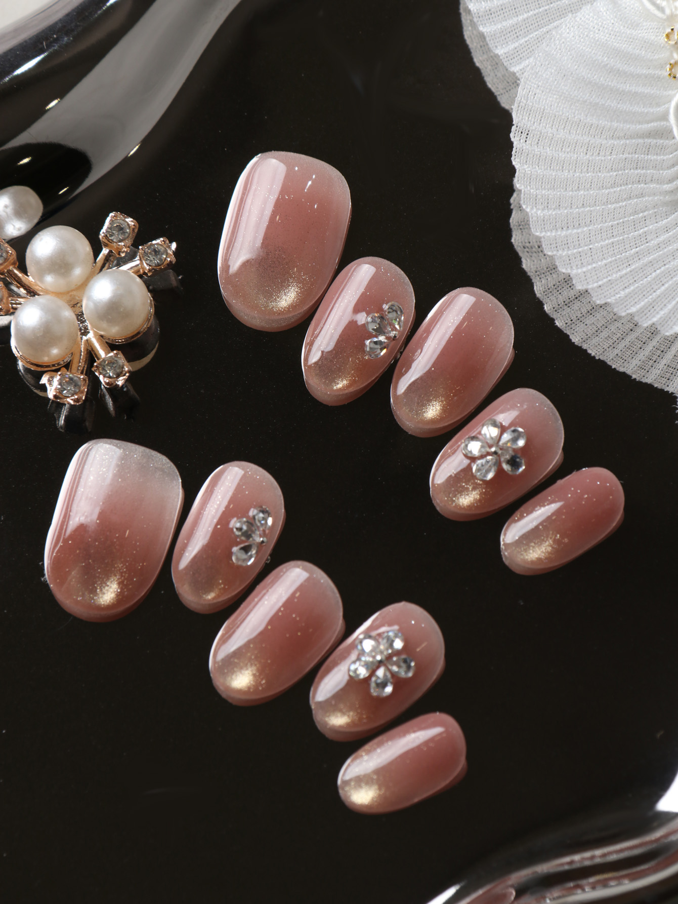 10Pcs Press on Nails Short Cat - огляд і ціна Pressed Flower Art