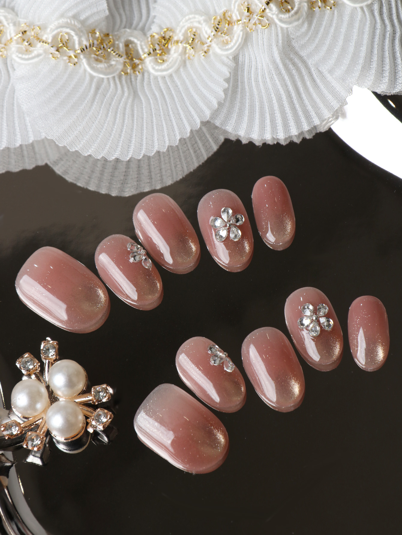 10Pcs Press on Nails Short Cat - огляд і ціна Pressed Flower Art