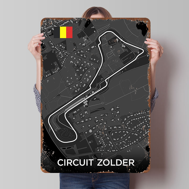 Circuit Zolder Track Map Metal - огляд і ціна Custom Map Poster