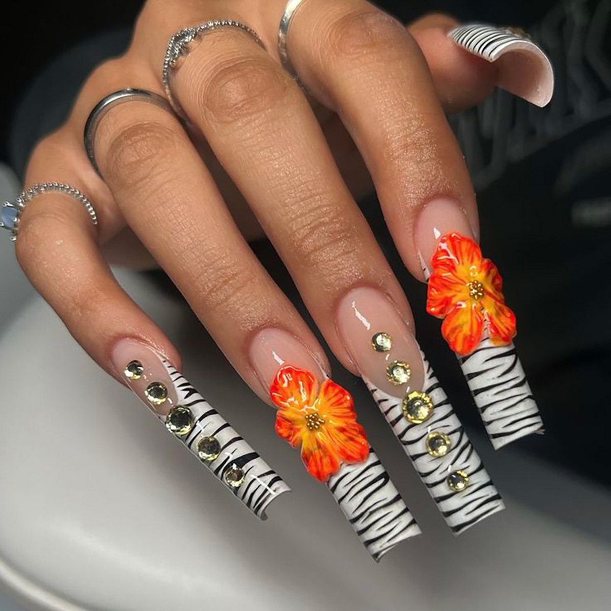 24pcs Flower Press on Nails Ar - огляд і ціна Pressed Flower Art