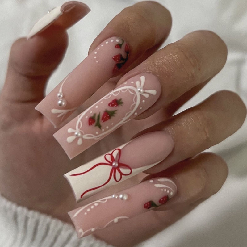 24pcs Flower Press on Nails Ar - огляд і ціна Pressed Flower Art