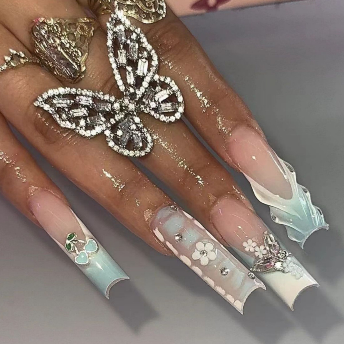 24pcs Flower Press on Nails Ar - огляд і ціна Pressed Flower Art